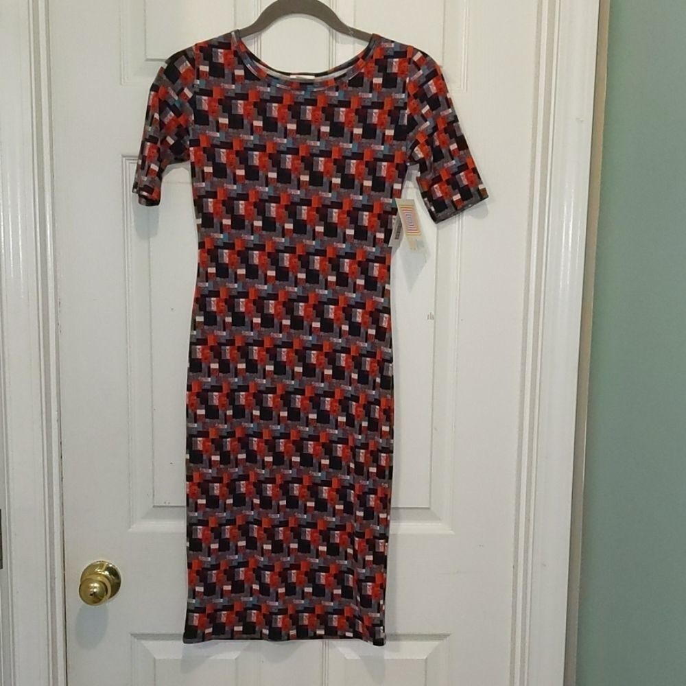 LulaRoe Julia Dress multicolor Sz XXS NWT